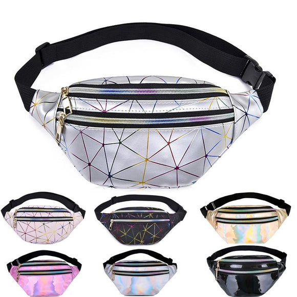 Holographic Waist Bag Pink Silver Fanny Pack