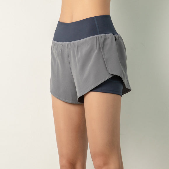 Gym Double Shorts Side Pocket Running Breathable Shorts
