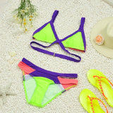 Solid Color Geometric Fluo Bikini