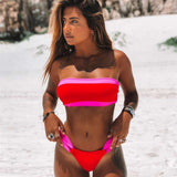 Solid Color Tube Top Micro Bikini Set